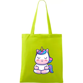 Yoga jednorožec - relax - Taška bavlněná - 42 x 38 cm ( Limetková )
