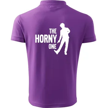 Pánská košile Bachelor party - The horny one - Polokošile pánská Pique Polo 203 - 5XL ( Fialová )