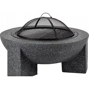 Přenosné ohniště s roštem 74x30 cm černá/tmavá žula