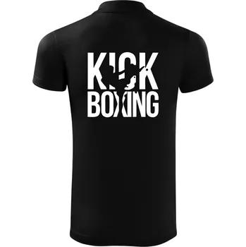 Pánská košile Nápis Kick Boxing - Polokošile Victory sportovní (dresovina) - 3XL ( Černá )