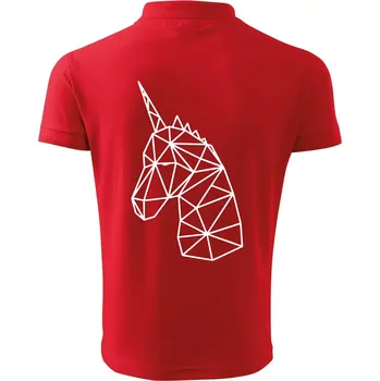 Pánská košile Geometrie - Jednorožec - Polokošile pánská Pique Polo 203 - 5XL ( Červená )