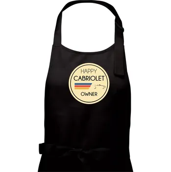 Kuchyňská zástěra Happy Cabriolet Owner - Dámská zástěra na vaření - Univerzální velikost ( Černá )