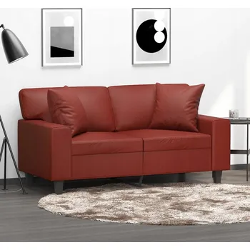 Polštář OKRASNÉ POLŠTÁŘE 2 KS BORDOVÉ 40X40 CM UMĚLÁ KŮŽE