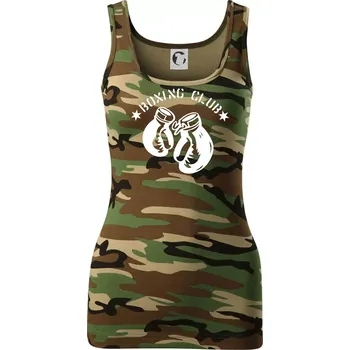 Dámské tričko Boxing club nápis - Dámské Maskáčové tílko - XS ( Hnědý maskáč )