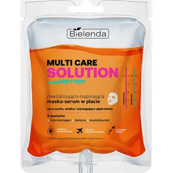 Pleťová maska Bielenda Multi Care Solution Multipeptydy Revitalizační a vypínací maska-sérum v plátě