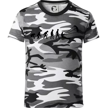 Chlapecké oblečení Evoluce KITEBOARDING - Dětské maskáčové triko - 104-110cm / 3-4 roky ( Šedý maskáč )