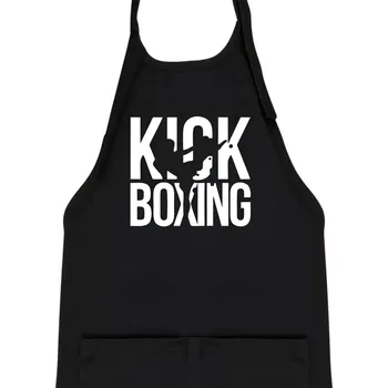 Kuchyňská zástěra Nápis Kick Boxing - Dětská zástěra na vaření - Univerzální velikost ( Černá )