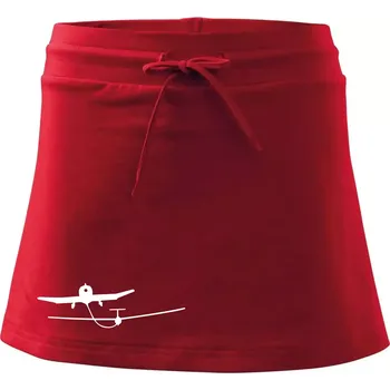 Dámská sukně Tažení kluzáku - Sportovní sukně - two in one - XS ( Červená )
