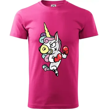 Pánská móda Jednorožec box - Klasické pánské triko vyšší gramáže - M ( Purpurová )