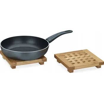 Podložka pod hrnec PODLOŽKA POD HORKÝ HRNEC PÁNVE BAMBUSOVÁ 20x20 cm SADA 2 KS