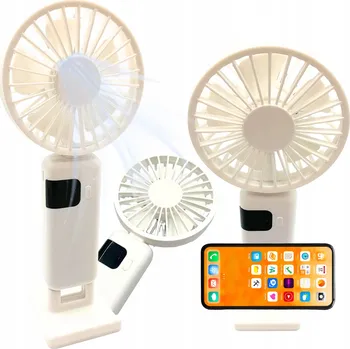 Domácí ventilátor Ventilátor Větrník Mini Ruční Stolní Tichý Skládací Výkonný 3000 mAh USB-C