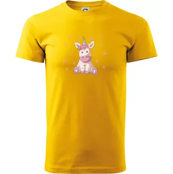 Pánské tričko Jednorožec miminko - Triko extra velké (5-8XL) - 6XL ( Žlutá )