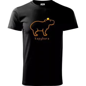 Kapybara hnědý obrys (Moňas) - Triko extra velké (5-8XL) - 7XL ( Černá )