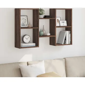 Nábytek vidaXL Nástěnná police 96 x 18 x 60 cm kompozitní dřevo [853228] Barva: hnědý dub