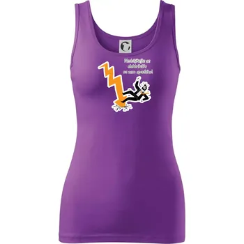 Dámské tričko Nedotýkejte se elektrikáře na zem spadlého - Dámské tílko - 2XL ( Fialová )