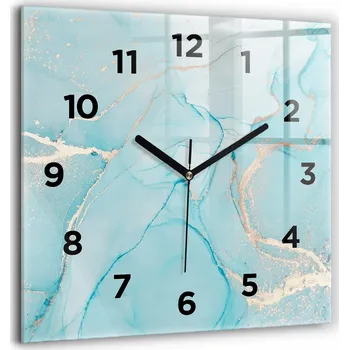 Hodiny Velké Tvrzené Skleněné Moderní Nástěnné Hodiny Dekorativní mramor