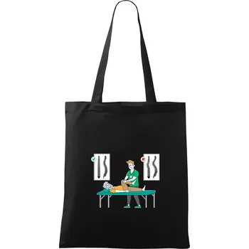 Nákupní taška Fyziologické zakřivení páteře - Taška bavlněná - 42 x 38 cm ( Černá )