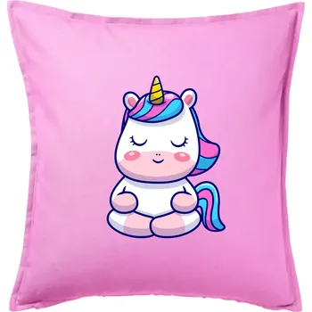 Polštář Yoga jednorožec - relax - Polštář 50x50 - 50x50 - Pouze potah ( Růžová )