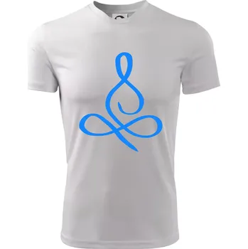 Yoga - lotus modrý (Moňas) - Dětské triko sportovní (dresovina) - 158 cm/12 let ( Bílá )