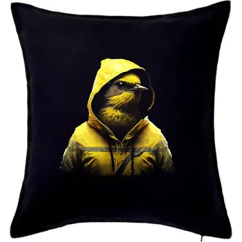 Polštář Kanárek v bundě - Polštář 50x50 - 50x50 - Pouze potah ( Černá )