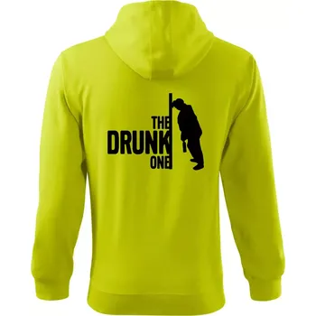 Pánská mikina Bachelor party - The drunk one - Mikina s kapucí na zip trendy zipper - L ( Limetková )