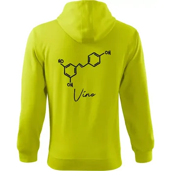 Pánská móda Barová chemie - víno - Mikina s kapucí na zip trendy zipper - M ( Limetková )