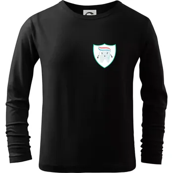 Chlapecké tričko Zoubek na prsu - zubní pasta - Triko dětské Long Sleeve - 122 cm/6 let ( Černá )