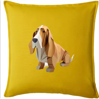 Polštář Baset slepený z papíru - Polštář 50x50 - 50x50 - Pouze potah ( Žlutá )