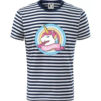 Pánské oblečení Jednorožec v kolečku - Triko na vodu - XL ( Prouhovaná )