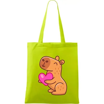 Zamilovaná kapybara - Taška bavlněná - 42 x 38 cm ( Limetková )