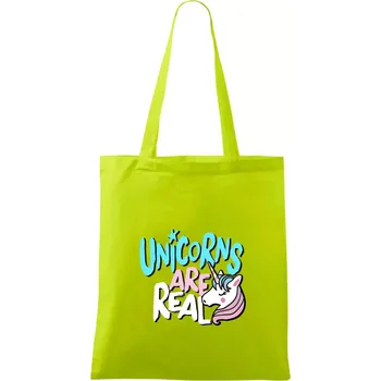 Nákupní taška Unicorns are real ponny - Taška bavlněná - 42 x 38 cm ( Limetková )