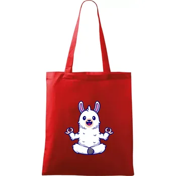 Nákupní taška Yoga meditace - lama - Taška bavlněná - 42 x 38 cm ( Červená )