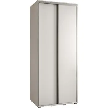 Šatní skříň Šatní skříň s posuvnými dveřmi DAVOS 120cm | Bílá / stříbrné pojezdy