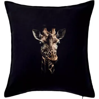 Polštář Žirafa fotka - Polštář 50x50 - 50x50 - Pouze potah ( Černá )