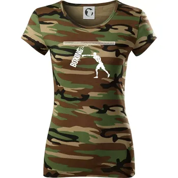 Dámské tričko Boxing boxer - Dámské maskáčové triko - S ( Hnědý maskáč )