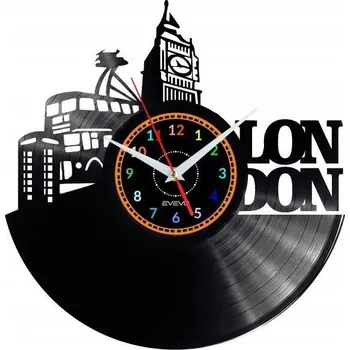 Hodiny LONDÝN HODINY NÁSTĚNNÉ DEKORATIVNÍ MODERNÍ VINYLOVÁ DESKA
