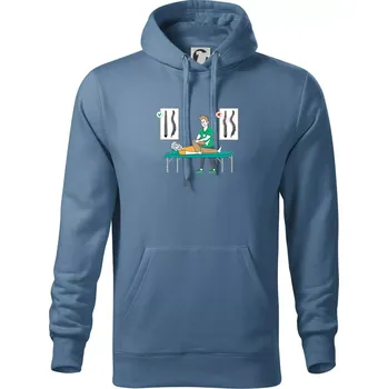 Pánská mikina Fyziologické zakřivení páteře - Mikina pánská Cape s kapucí - 4XL ( Denim )