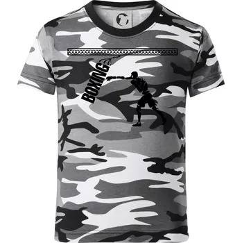 Chlapecké tričko Boxing boxer - Dětské maskáčové triko - 122 cm/6 let ( Šedý maskáč )