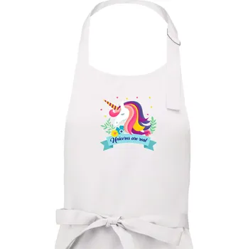 Kuchyňská zástěra Unicorns are real duhový - Pánská zástěra na vaření - Univerzální velikost ( Bílá )