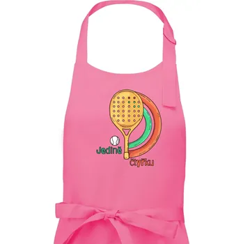 Kuchyňská zástěra Padel jedině čtyřku - Dámská zástěra na vaření - Univerzální velikost ( Růžová )