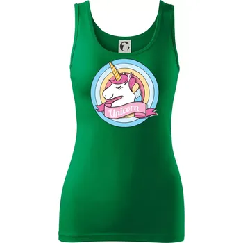 Dámské tričko Jednorožec v kolečku - Dámské tílko - S ( Středně zelená )