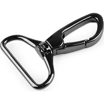 Kovová karabina otočná, průvlek 38 mm, barva 5 nikl černý