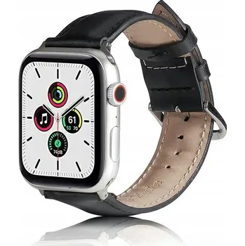 Řemínek na hodinky Beline kožený řemínek pro Apple Watch 38/40/41mm černý / černý