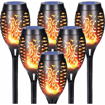 Venkovní osvětlení 6 ks Solárních LED lamp s efektem plamene – Vodotěsné IP65