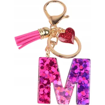 Klíčenka Abeceda - M/Růžová/Srdce KP-37983
