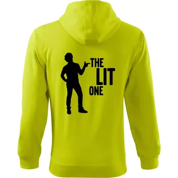 Pánská móda Bachelor party - The lit one - Mikina s kapucí na zip trendy zipper - XL ( Limetková )