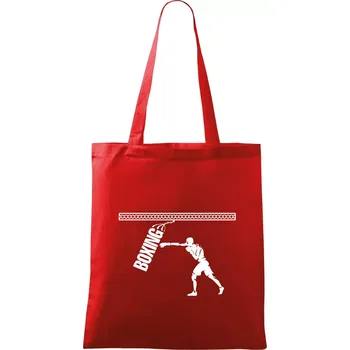 Nákupní taška Boxing boxer - Taška bavlněná - 42 x 38 cm ( Červená )