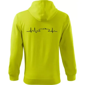 Pánská móda EKG cabriolet - Mikina s kapucí na zip trendy zipper - 3XL ( Limetková )