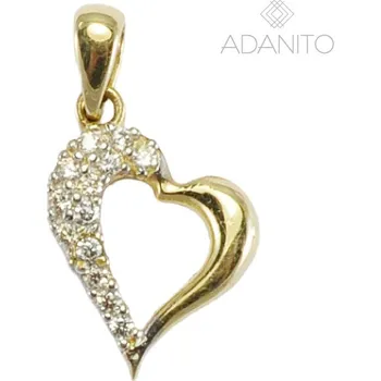 Přívěsek Zlatý přívěsek srdce se zirkony