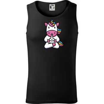 Yoga funící jednorožec - Tílko pánské Core - XL ( Černá )